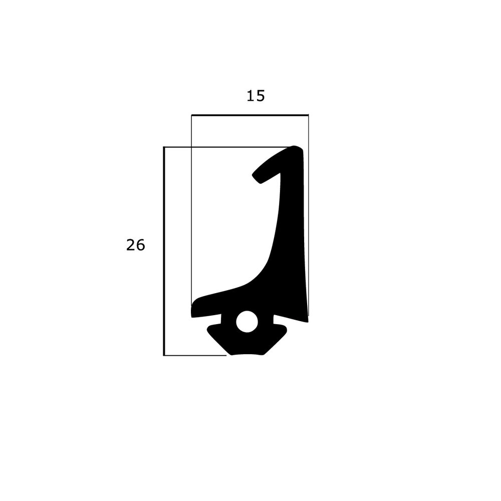 Mitteldichtungen - Mitteldichtung für Schüco Fenster | 26 mm Höhe | Farbe: schwarz