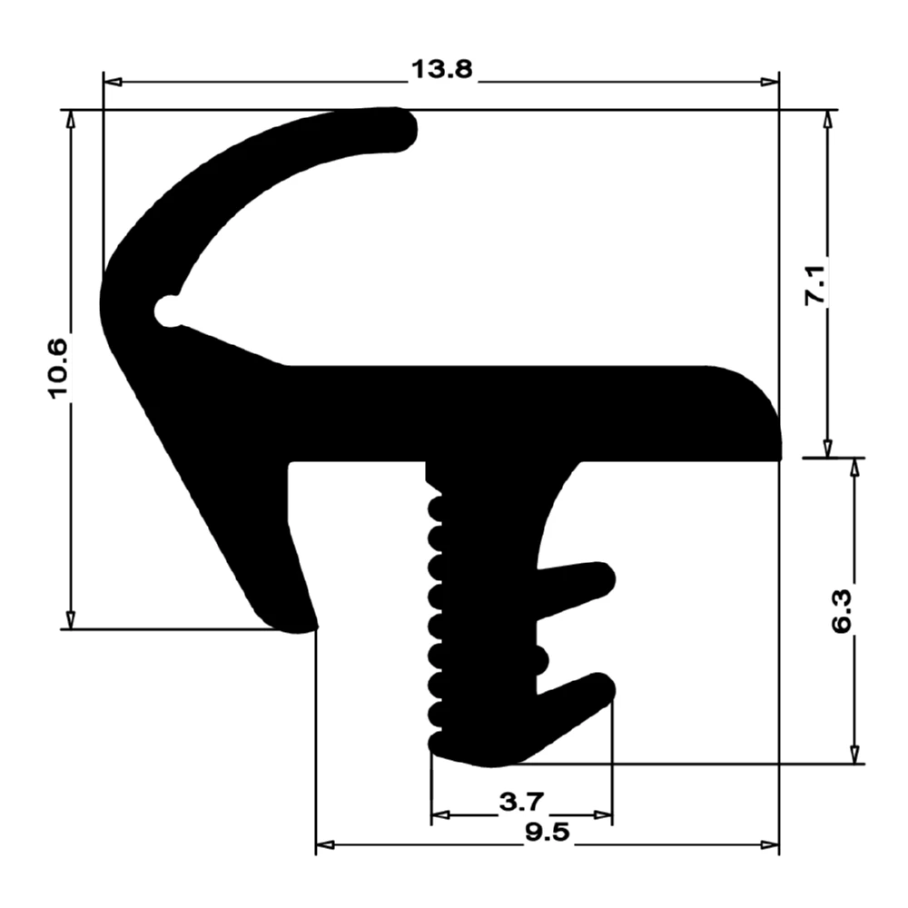 Dachfensterdichtung für Velux Dachflächenfenster | Höhe: 18 mm | Farbe: schwarz