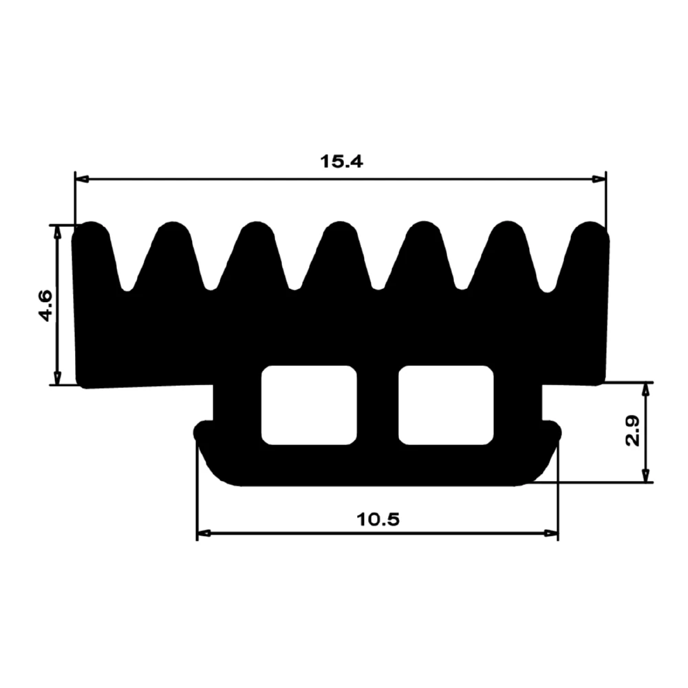 Verglasungsdichtung für Fenster | 8 mm Höhe | Farbe: schwarz