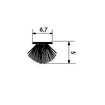 Bürstendichtung für U-Schienen | Breite: 6,7 mm | Farbe: grau