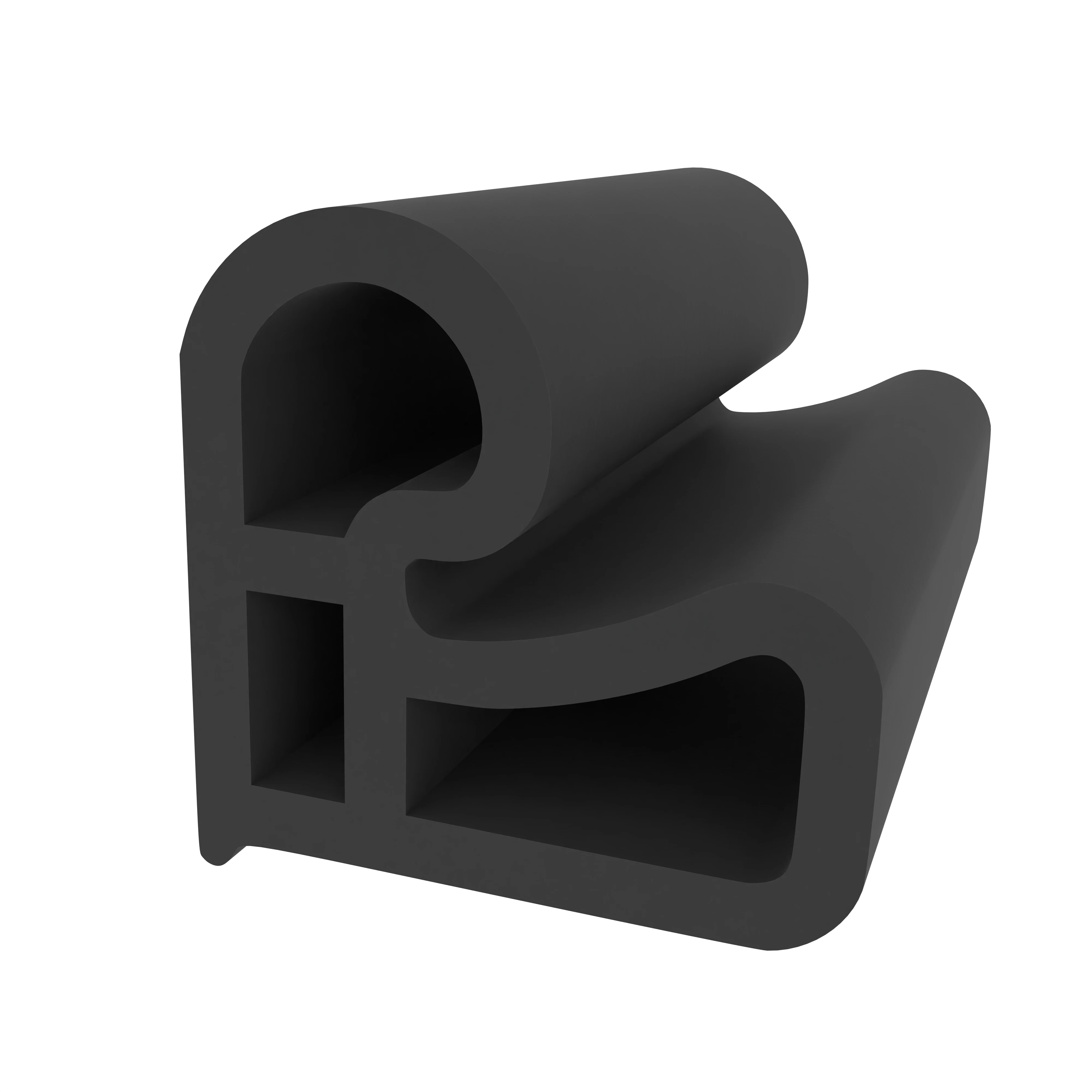 Türrahmen Dichtung - Stahlzargendichtung für Stahlrahmen | 15 mm Höhe | Farbe: schwarz
