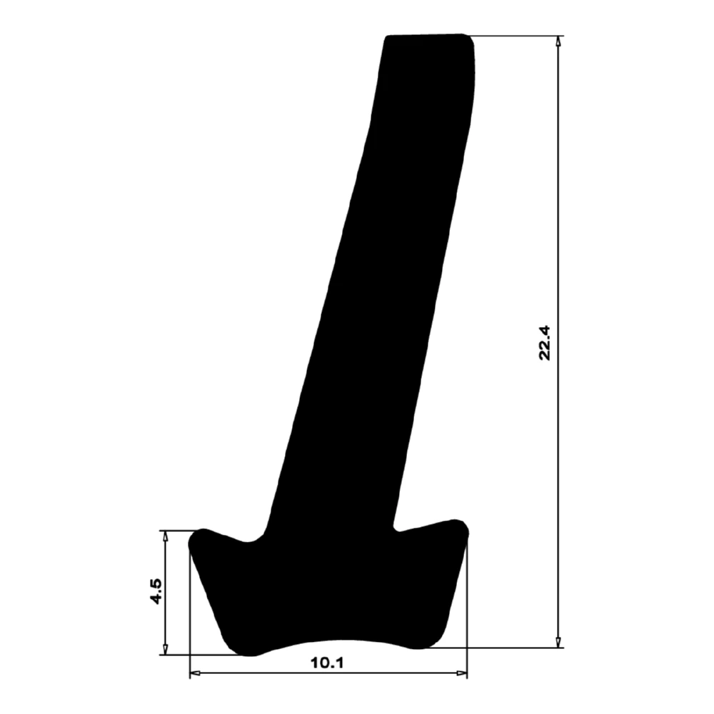 Mitteldichtung für Metall- und Alufenster | 22 mm Höhe | Farbe: schwarz