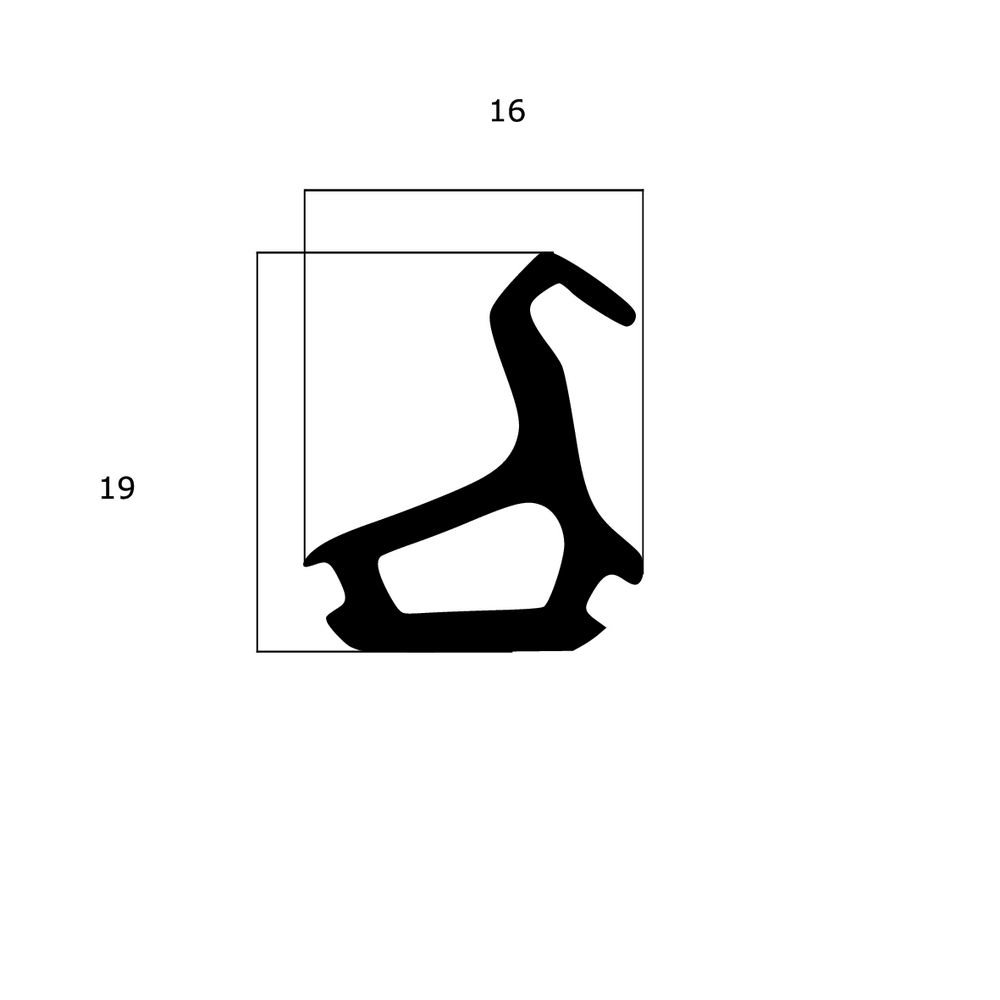 Mitteldichtungen - Mitteldichtung für Metall- und Alufenster | 19 mm Höhe | Farbe: schwarz