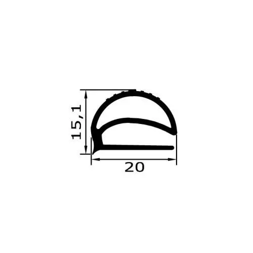 Zum Schrauben - Kühlschrankdichtung Meterware | Höhe: 15,1 mm | Farbe: grau