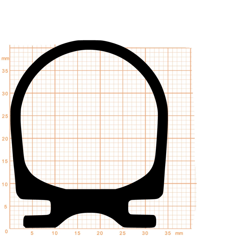 OP-Tür- und Garagentordichtungen - Garagentor / OP-Türdichtung in schwarz