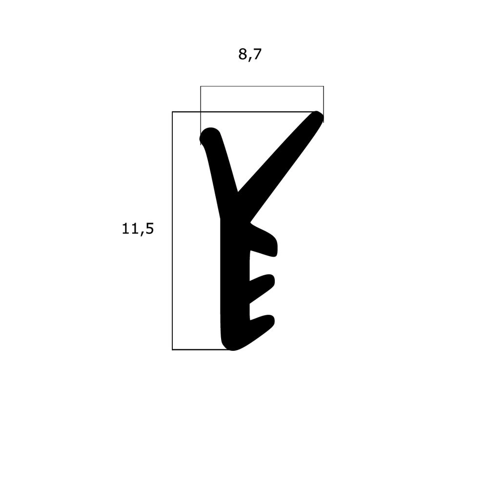 Hebe-Schiebe-Türdichtungen - Hebeschiebetürdichtung | Höhe: 11,5 mm | Farbe: schwarz