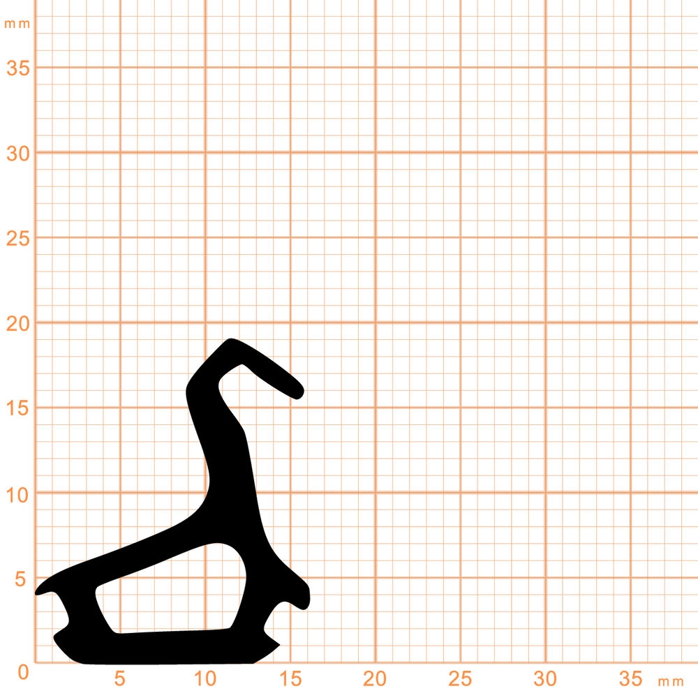 Mitteldichtungen - Mitteldichtung für Metall- und Alufenster | 19 mm Höhe | Farbe: schwarz