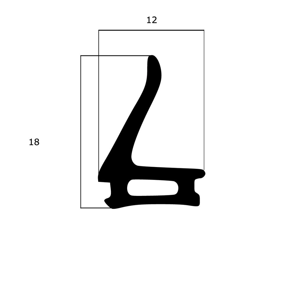 Mitteldichtungen - Mitteldichtung für Metall- und Alufenster | 18 mm Höhe | Farbe: schwarz
