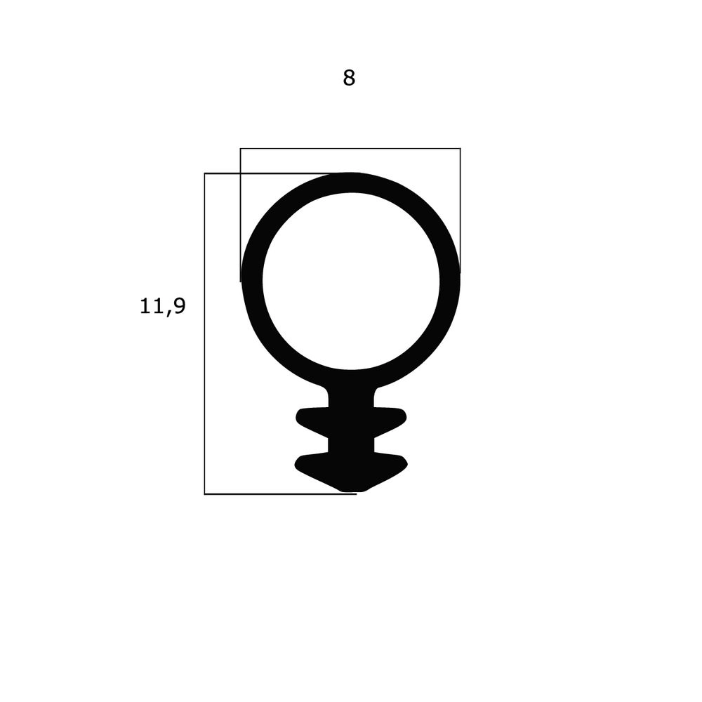 Türrahmen Dichtung - Schlauchdichtung für Holzfenster und -türen | 8 mm Durchmesser | Farbe: weiß