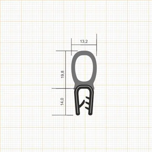 Kantenschutzprofil | Klemmbereich: 2 - 4 mm | Farbe: schwarz