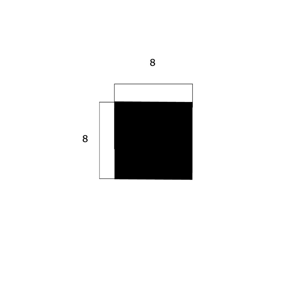 Moosgummi - Moosgummidichtung vierkant | 8 mm Höhe | Farbe: schwarz