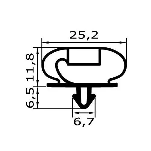 Kühlschrankdichtungen - Kühlschrankdichtungsrahmen | Höhe: 18,3 mm | Farbe: grau
