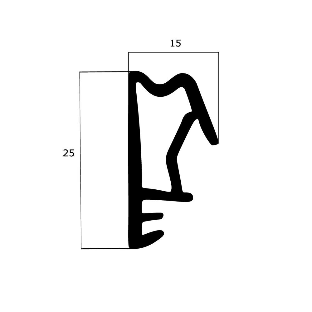 Türrahmen Dichtung - Flügelfalzdichtung für Schörghuber Spezialtüren | 15 mm Höhe | Farbe: braun