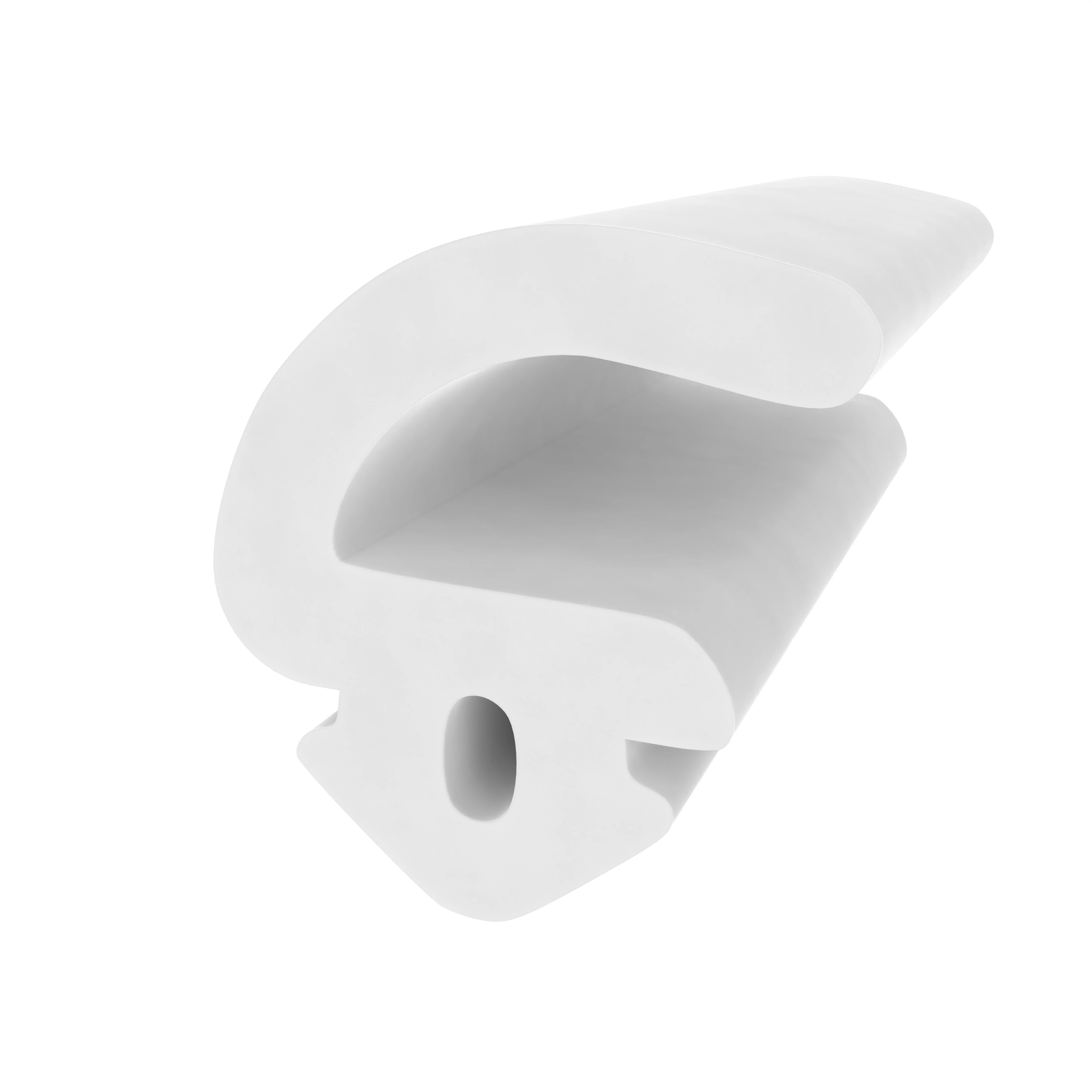 Lippendichtungen - Anschlagdichtung mit Lippe und profiliertem Fuß | 11 mm Höhe | Farbe: weiß