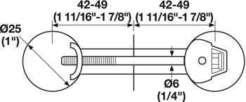 Arbeitsplattenverbinder für Topfbohrung | Bolzenlänge: 102 mm | Oberfläche: verzinkt