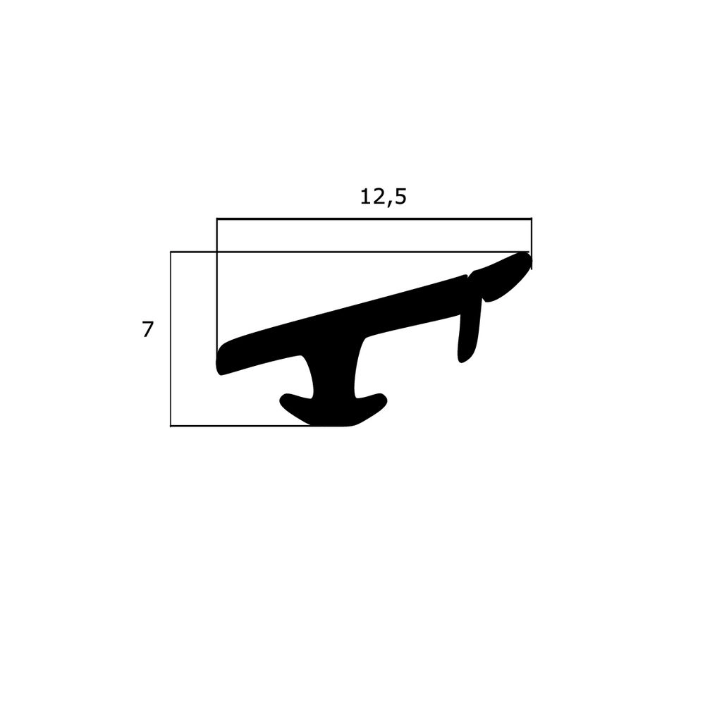 Lippendichtungen - Anschlagdichtung mit Lippe für Holzfenster | 7 mm Höhe | Farbe: schwarz 