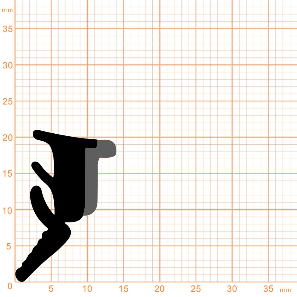 Verglasungsdichtungen - Verglasungsdichtung für Brandschutzfenster | 14 mm Breite | Farbe: schwarz