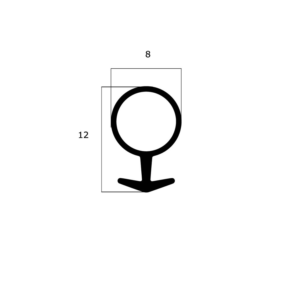 Schlauchdichtungen - Anschlagdichtung mit Schlauch für Fenster | 8 mm Breite | Farbe: weiß