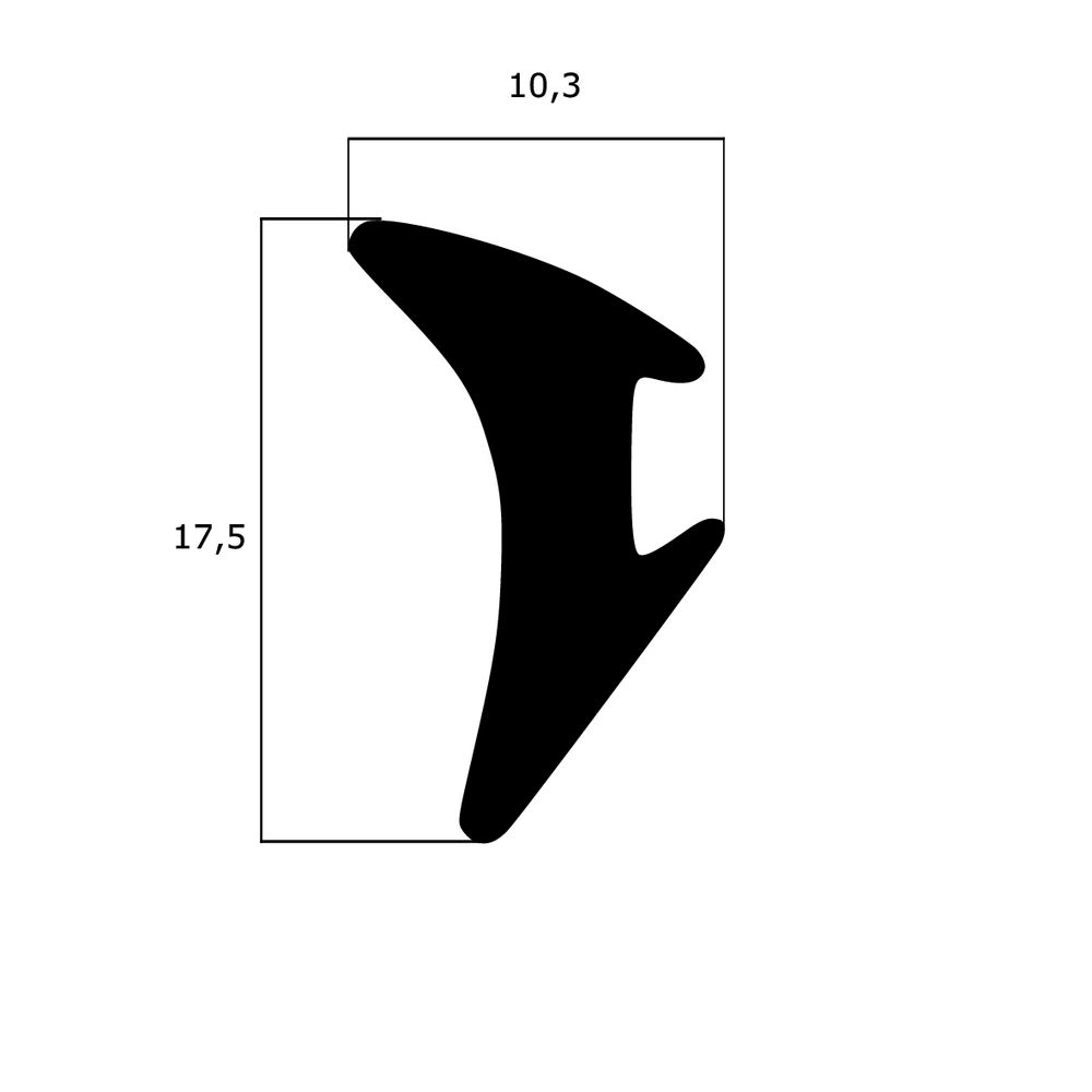 Verglasungsdichtungen - Verglasungsdichtung für Fenster | 10,3 mm Breite | Farbe: schwarz