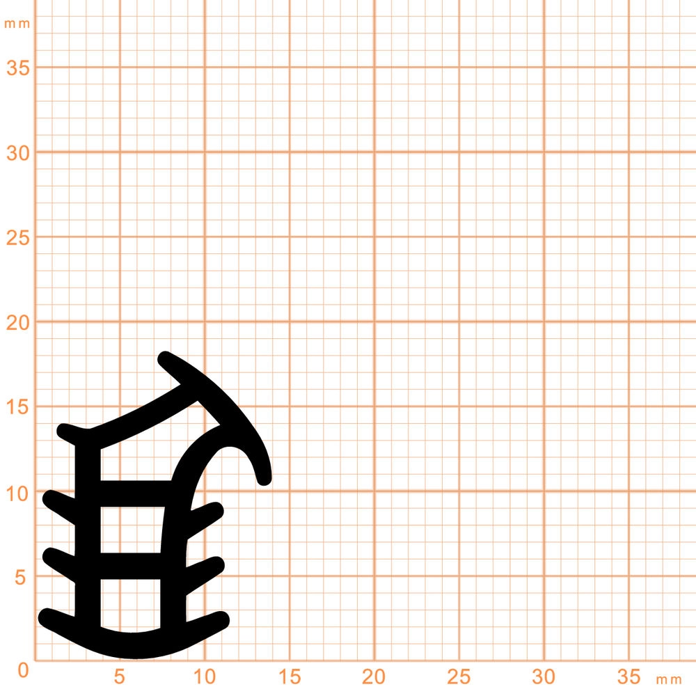Türrahmen Dichtung - Stahlzargendichtung für senkrechte Nut | 14 mm Höhe | Farbe: weiß
