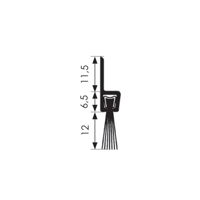 Bürstendichtung für Türen | Bürstenhöhe: 12 mm | Farbe: Alu-werkblank