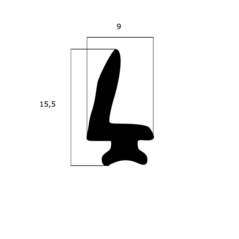 Mitteldichtungen - Mitteldichtung für TROCAL Fenster | 15,5 mm Höhe | Farbe: schwarz 