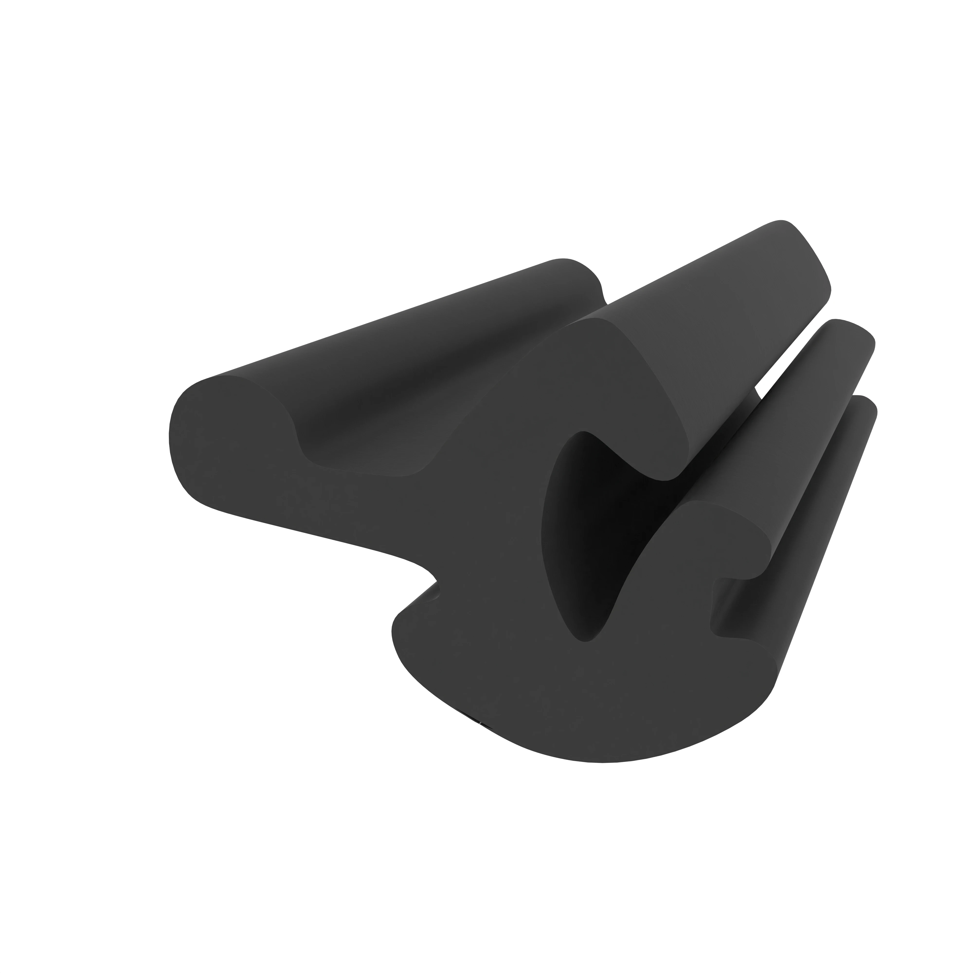 Lippendichtungen - Anschlagdichtung mit Lippe und profiliertem Fuß | 5 mm Höhe | Farbe: schwarz 