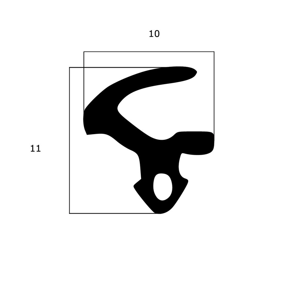Lippendichtungen - Anschlagdichtung mit Lippe für Fenster | 11 mm Höhe | Farbe: schwarz