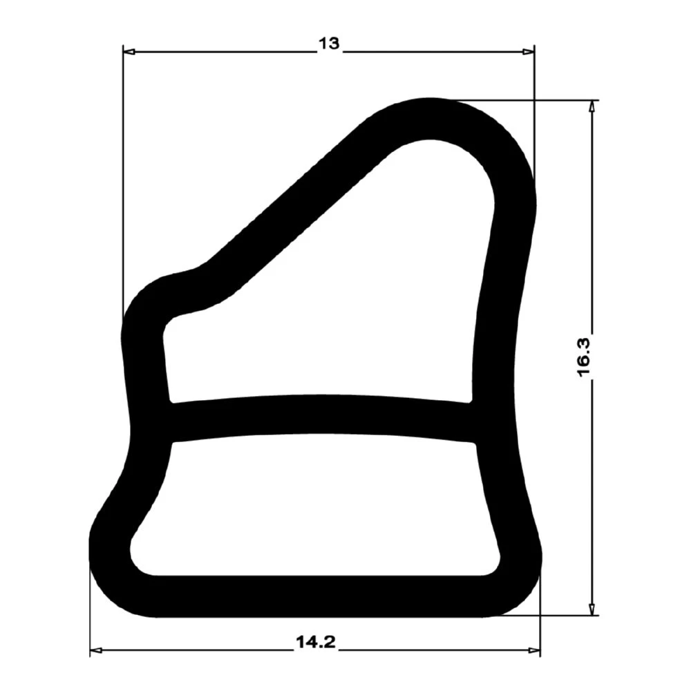 Stahlzargendichtung für Stahlzargen | 14 mm Breite | Farbe: grau