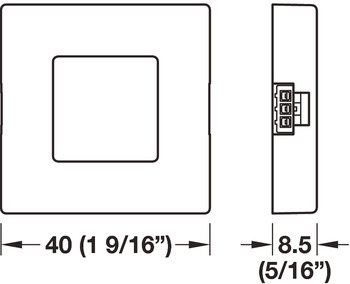 Häfele Loox Tür-Sensorschalter | 0 – 100 mm Sensorreichweite | Farbe: silber