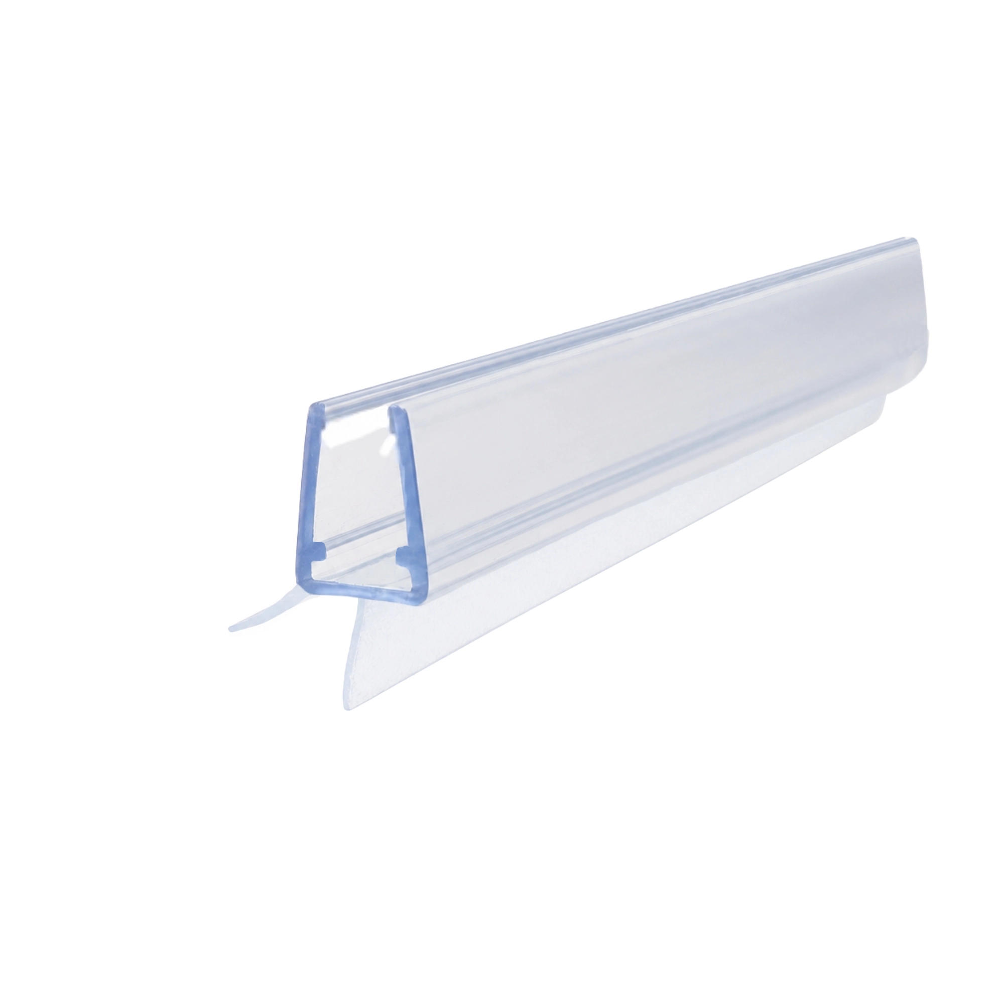 Dusch-Wasserabweisprofil mit 135° Lippe | 6 - 8 mm Glasstärke | Farbe: transparent