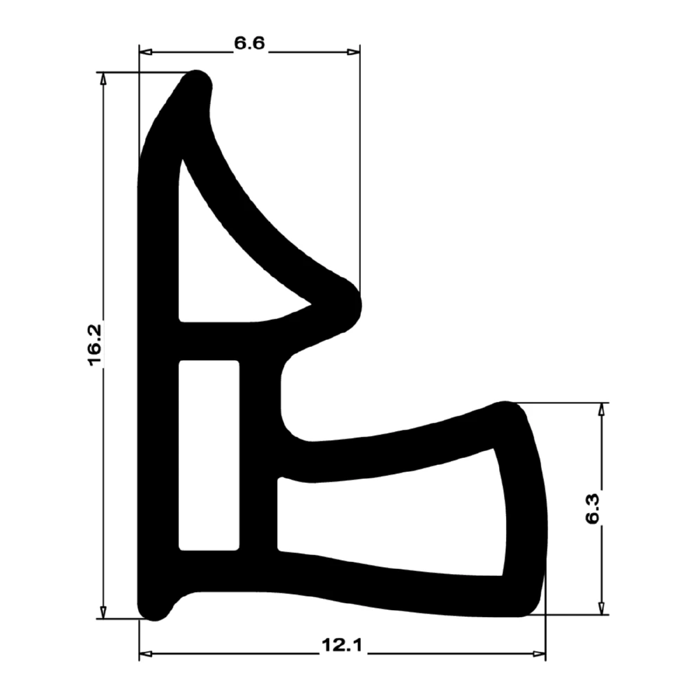 Stahlzargendichtung für hinterschnittene Nut | 13 mm Breite | Farbe: weiß