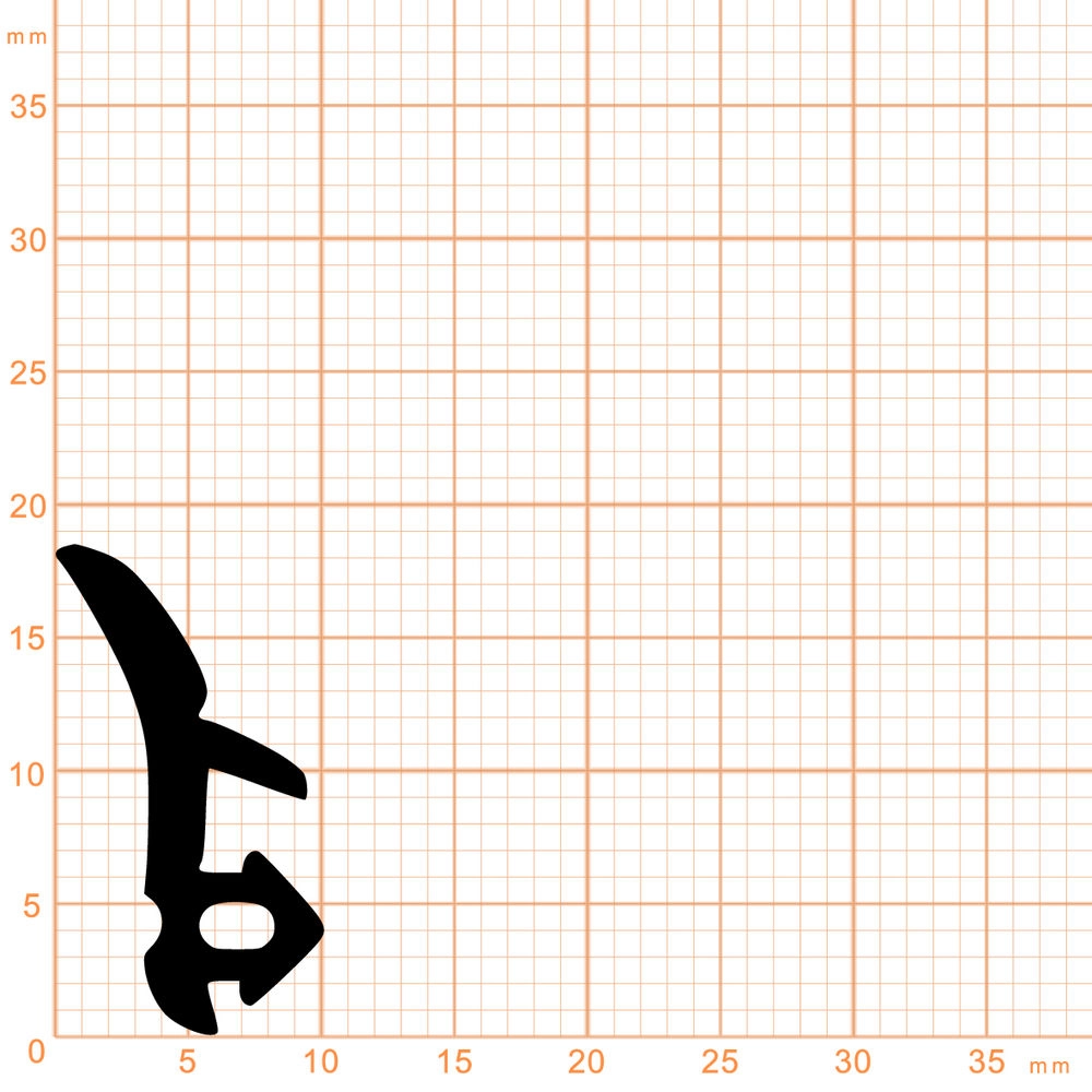 Türrahmen Dichtung - Anschlagdichtung für KBE und Veka Fenster | 18,5 mm Höhe | Farbe: schwarz