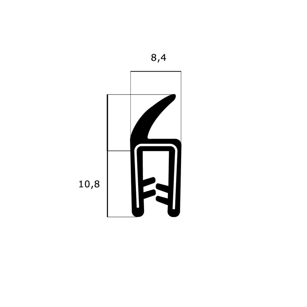 Kantenschutz Dichtprofile - Kantenschutzprofil | Klemmbereich: 1 - 2 mm | Farbe: schwarz