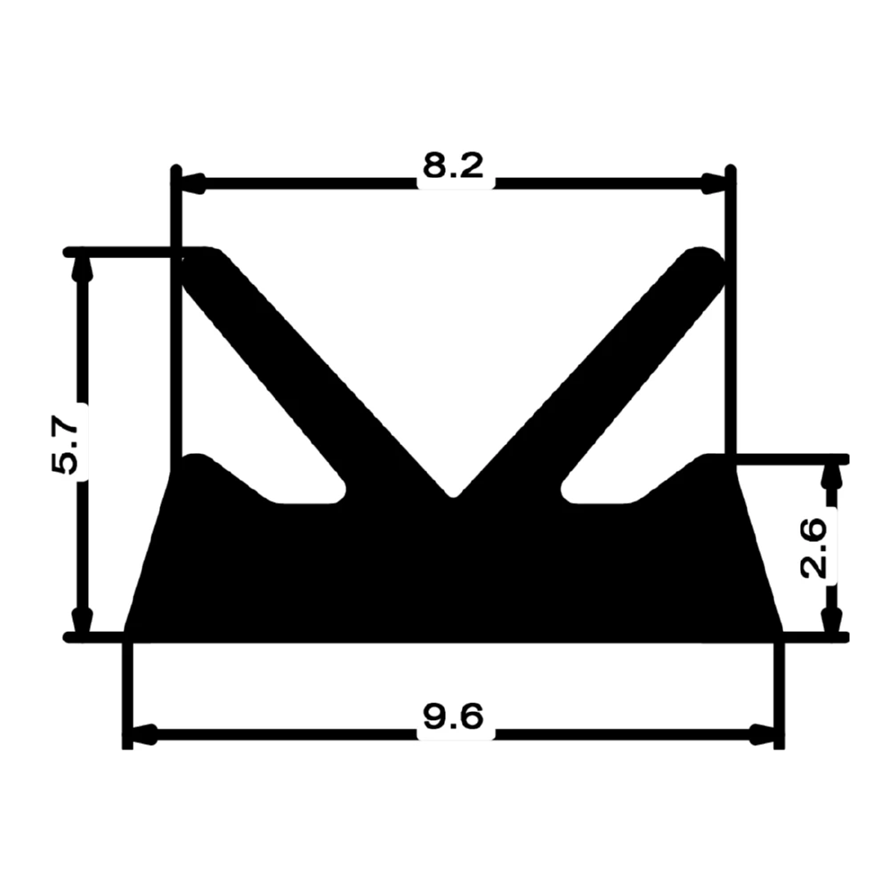 Anschlagdichtung mit Lippe und glattem Fuß | 9,5 mm Breite | Farbe: transparent