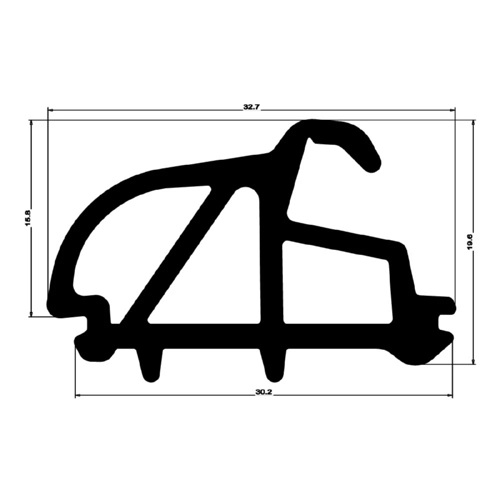 Mitteldichtung für Hueck Fenster | 21 mm Höhe | Farbe: schwarz