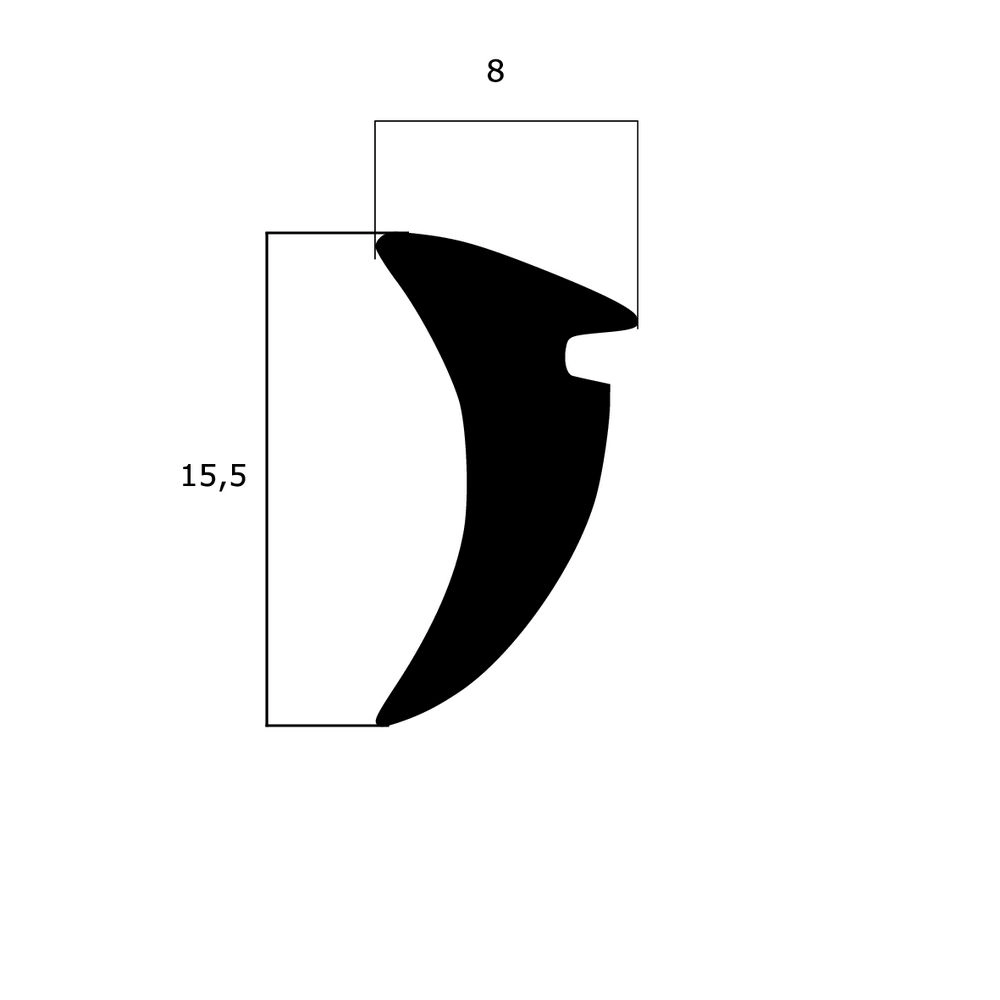 Verglasungsdichtungen - Verglasungsdichtung für Fenster | 8 mm Breite | Farbe: schwarz