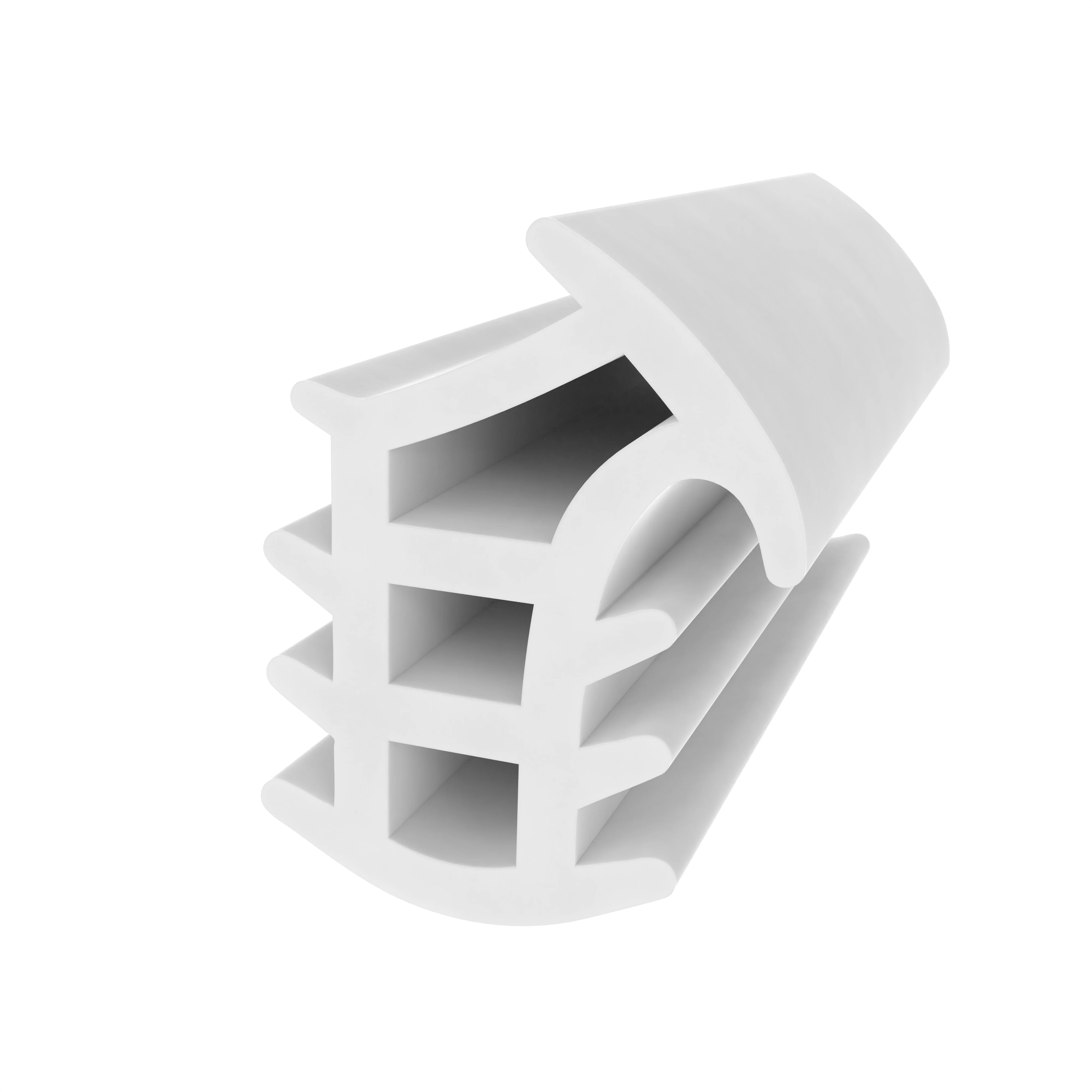 Stahlzargendichtung für senkrechte Nut | 14 mm Höhe | Farbe: weiß