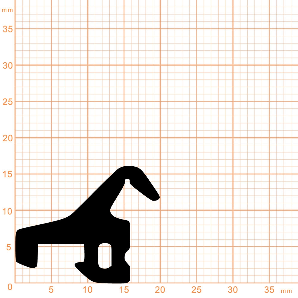 Mitteldichtungen - Mitteldichtung für Kunststofffenster | 16 mm Höhe | Farbe: schwarz