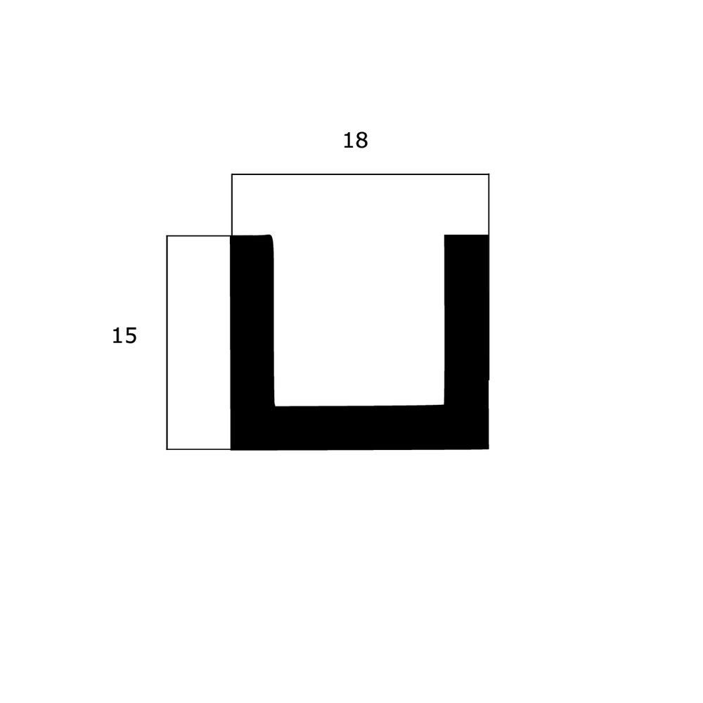 Kantenschutz - Kantenschutzprofil | Höhe: 15 mm | Farbe: schwarz