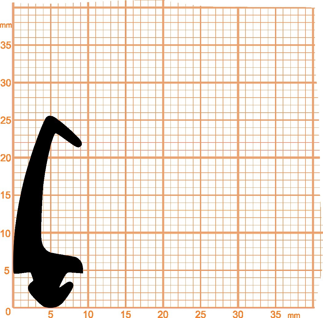 Mitteldichtungen - Mitteldichtung für Metall- und Alufenster | 26 mm Höhe | Farbe: schwarz