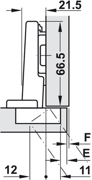 Scharniere - Topfplatte für Clip Top | Modell: 71T3590 | Anschlag: Eckanschlag