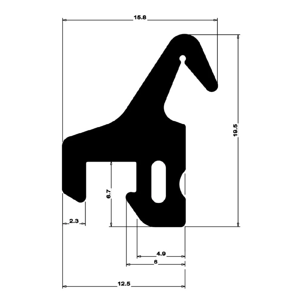 Mitteldichtung für Kunststofffenster | 16 mm Höhe | Farbe: schwarz