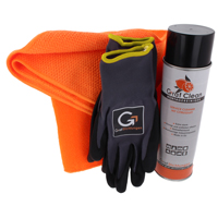 Profi-Reinigungsset | Bundle mit Mikrofasertuch (x2), Reinigerspray & Handschuhen 9/L