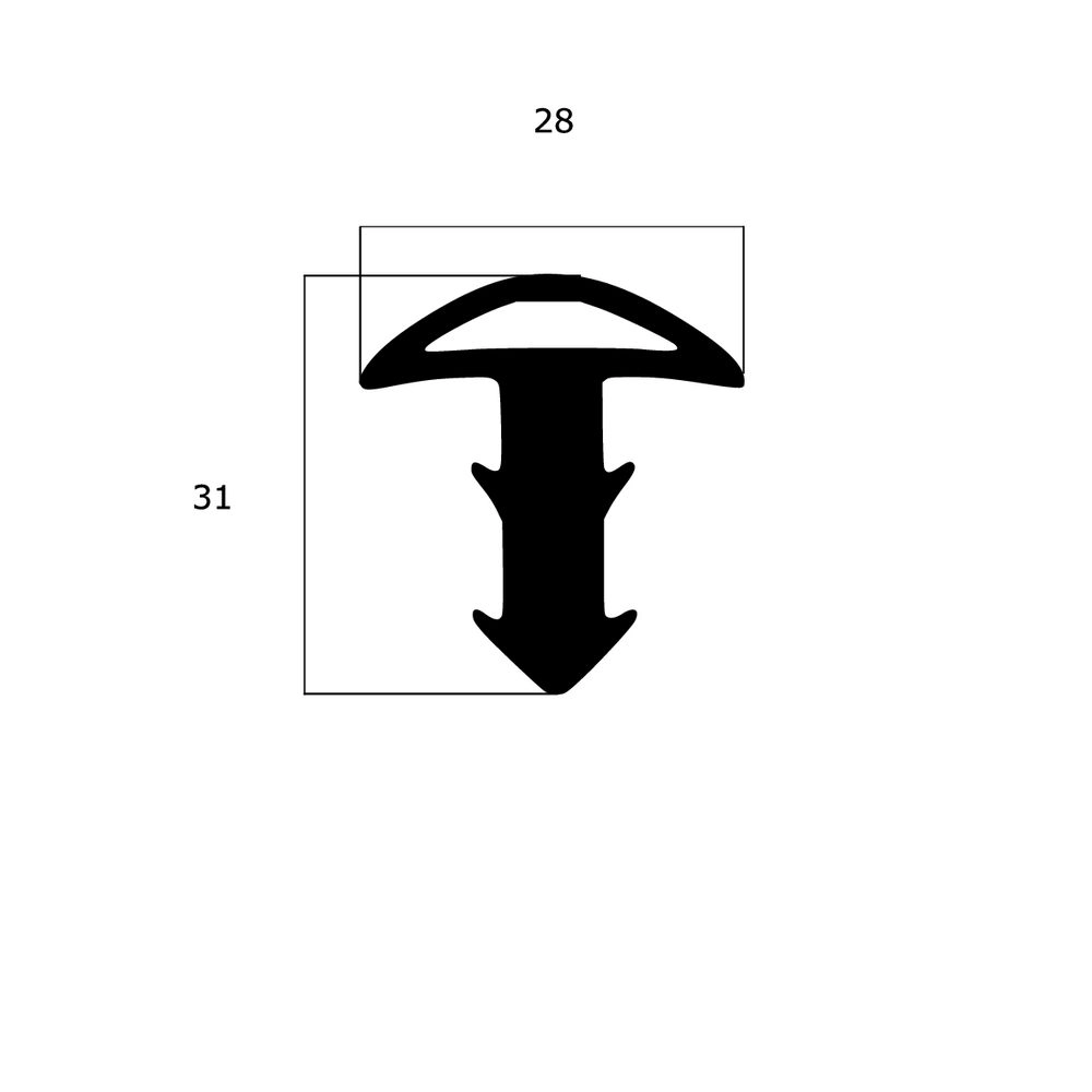Treppenstufenprofile - Treppenstufendichtung | Höhe: 31 mm | Farbe: schwarz