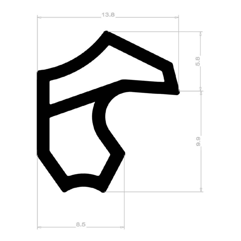 Stahlzargendichtung für Metallzargen | 16 mm Höhe | Farbe: grau