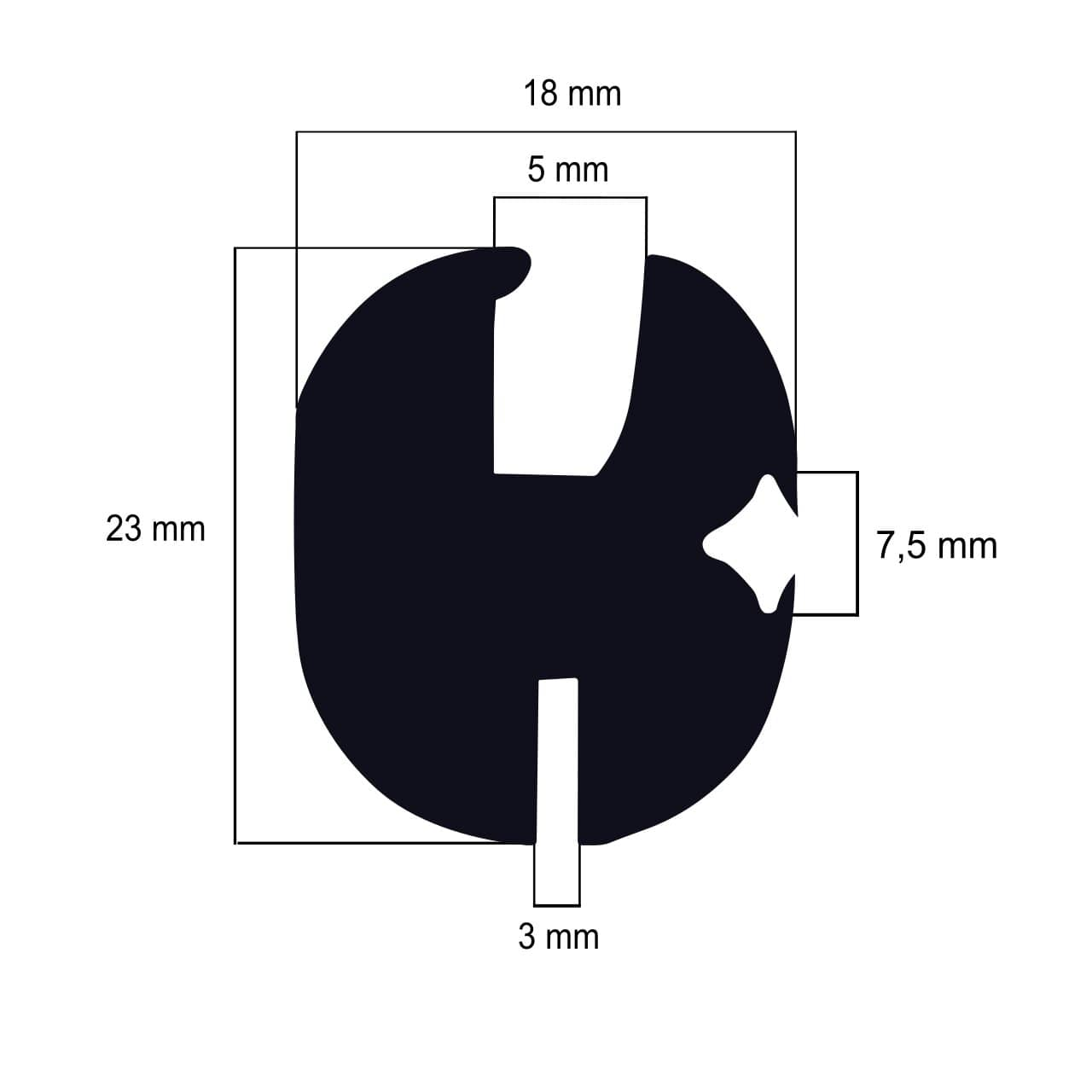 Gummiklemm- und Füllerprofile - Glasklemmprofil inkl. Füller | 18 mm Höhe | Farbe: schwarz