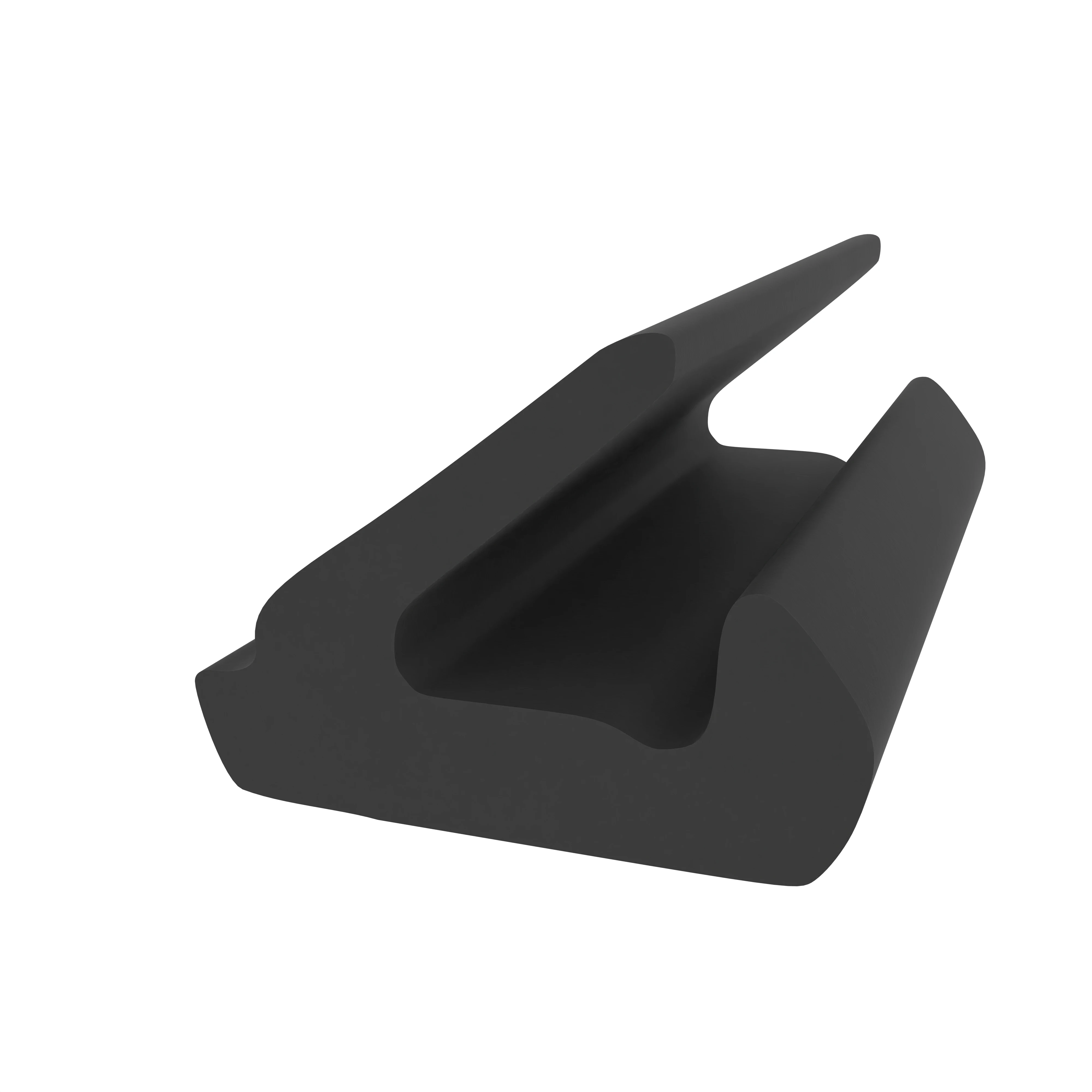 Lippendichtungen - Anschlagdichtung mit Lippe und glattem Fuß | 10 mm Breite | Farbe: schwarz