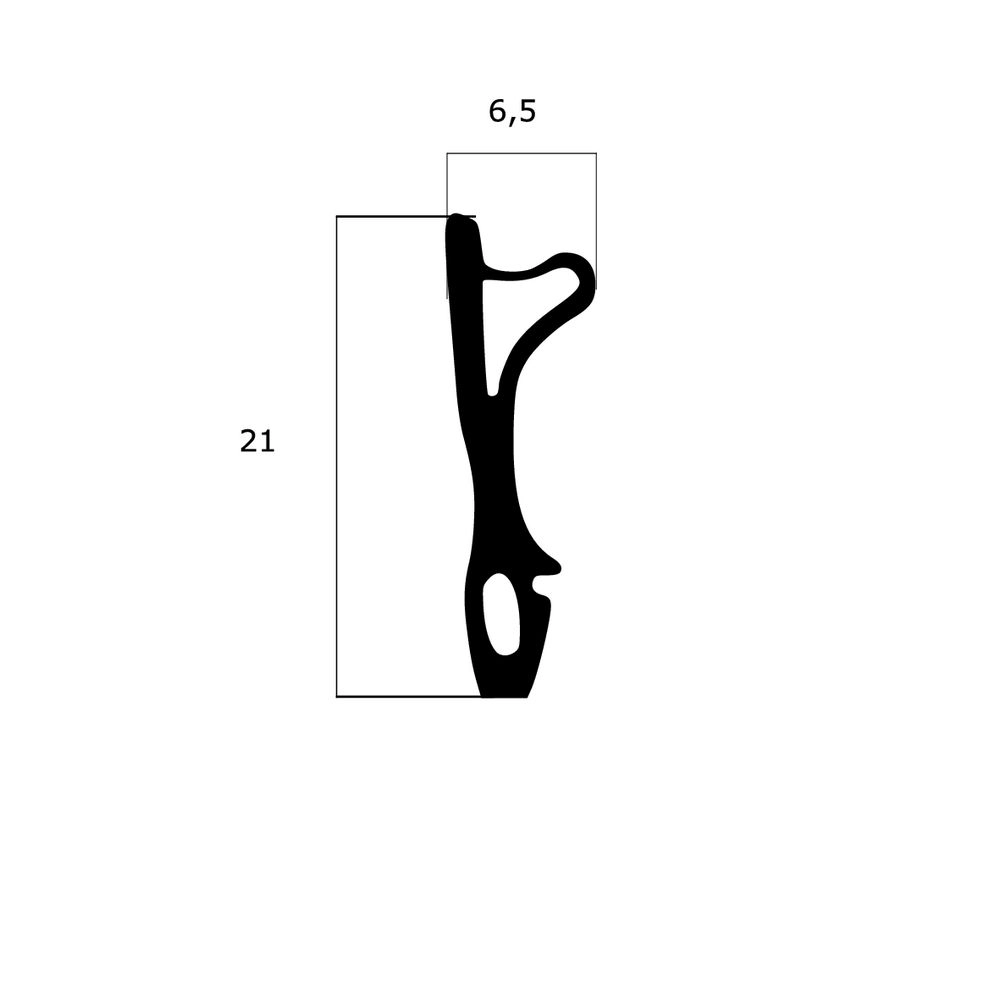 Mitteldichtungen - Mitteldichtung für Metall- und Alufenster | 21 mm Höhe | Farbe: schwarz