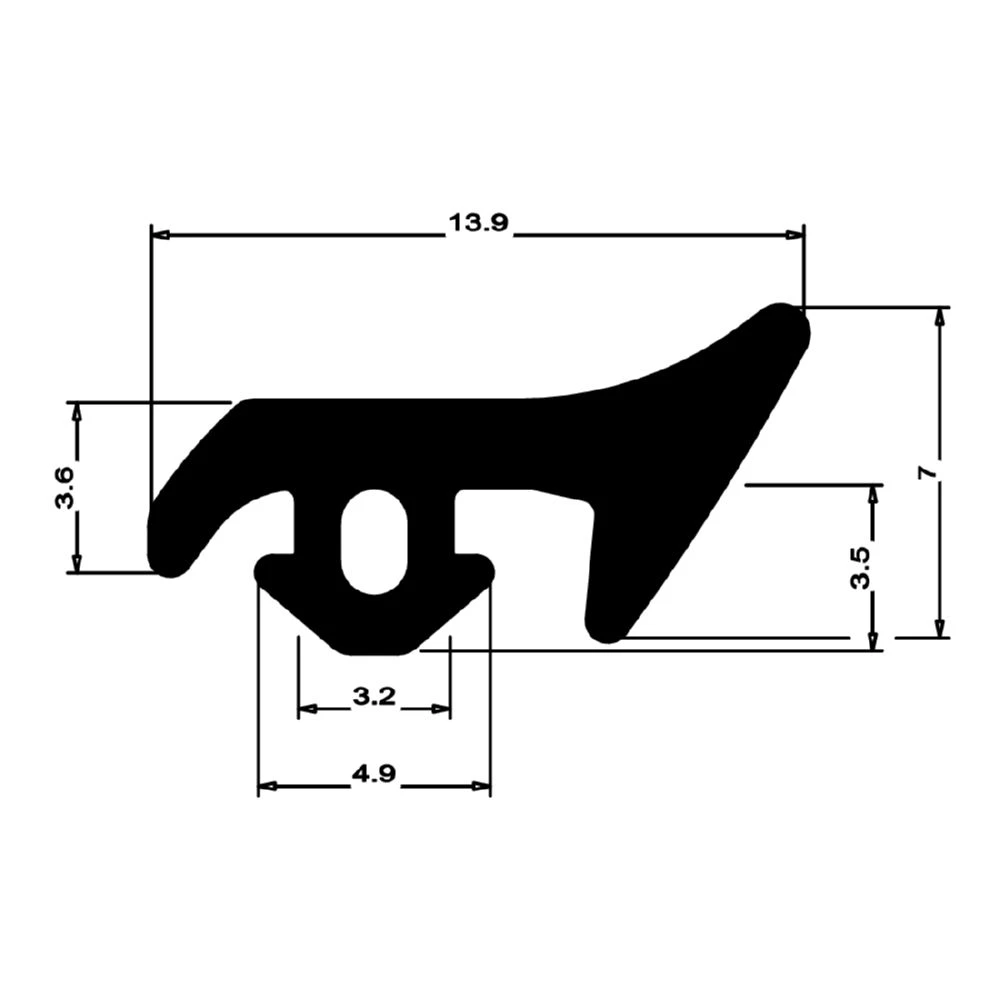 Anschlagdichtung für Fenster mit seitlichem Anschlag | 15 mm Höhe | Farbe: schwarz